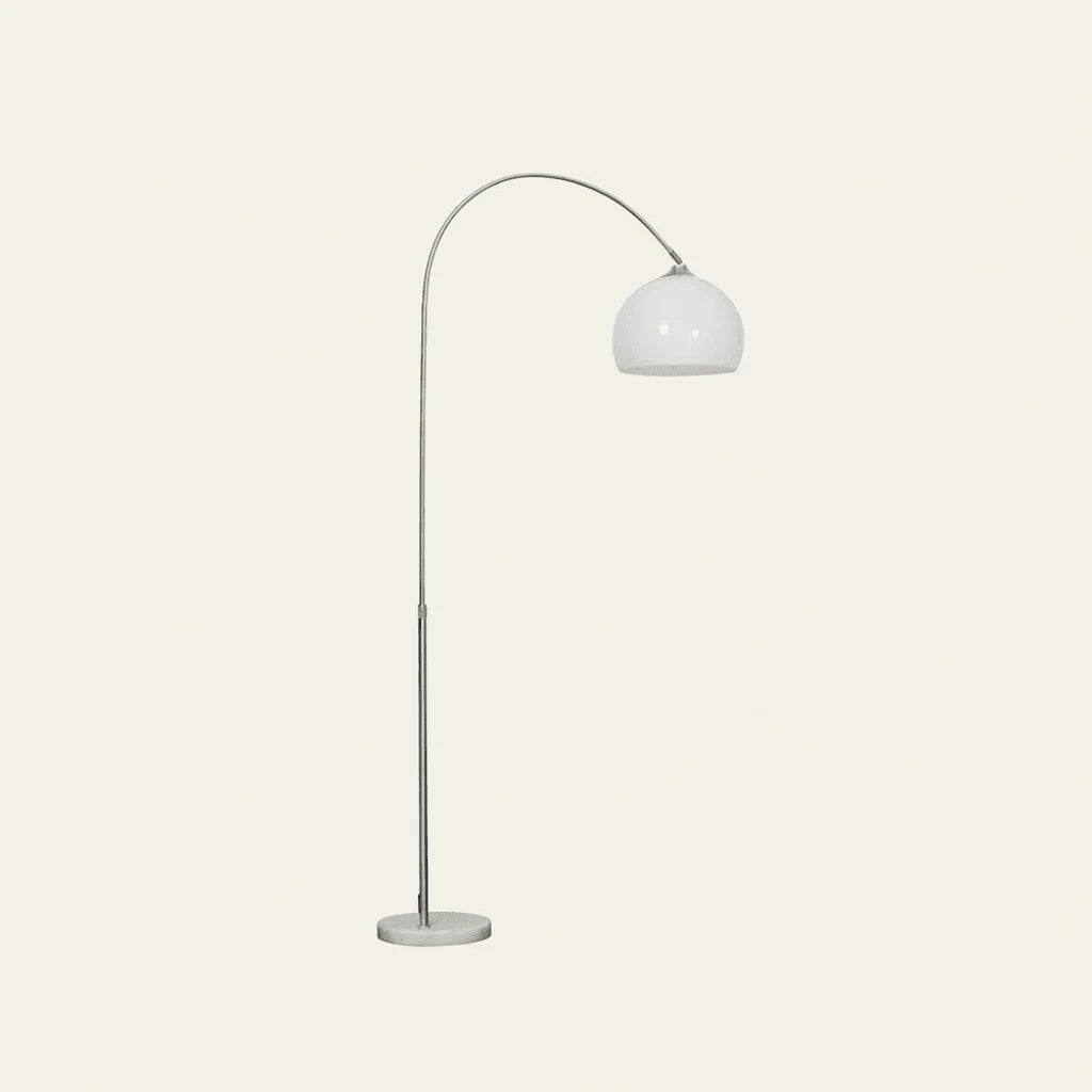 Léonard Lampadaire Dôme Moderne Métal/Marbre/Acrylique Blanc/Orange Salon - Nüma Lighting