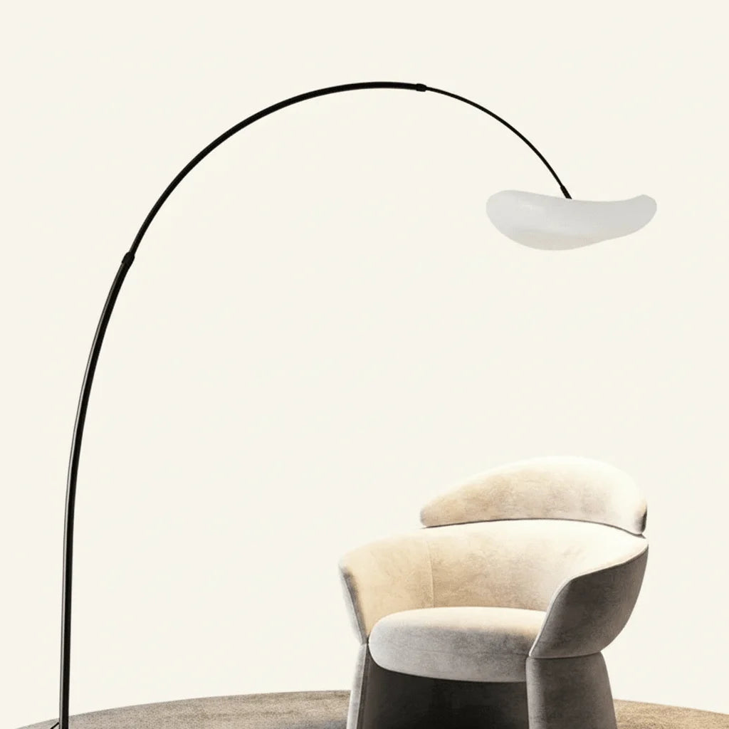 Mateo Design Lampadaire Arc Simple Métal Blanc/Noir Salon - Nüma Lighting