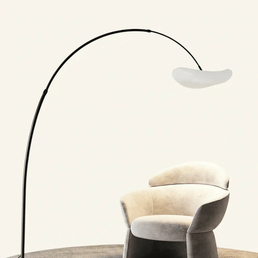 Mateo Design Lampadaire Arc Simple Métal Blanc/Noir Salon - Nüma Lighting