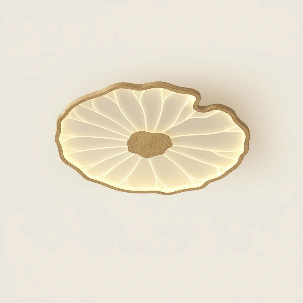 Mateo Plafonnier Feuille de Lotus avec Finition Bois - Nüma Lighting