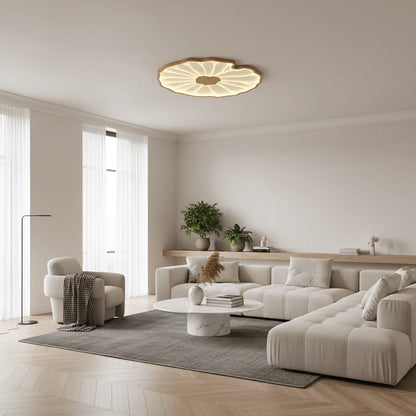 Mateo Plafonnier Feuille de Lotus avec Finition Bois - Nüma Lighting