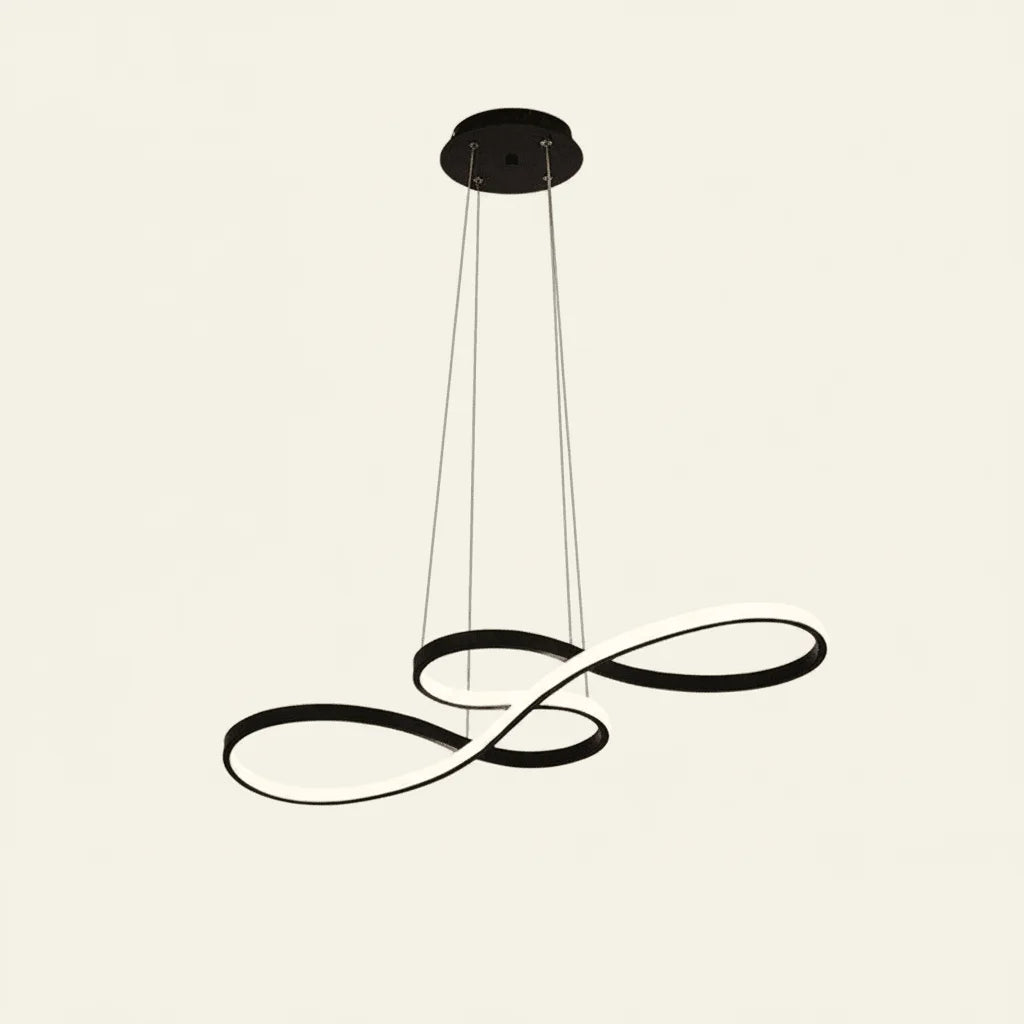 Mateo Suspension Linéaire Nordique Noir/Blanc/Or. Chambre - Nüma Lighting