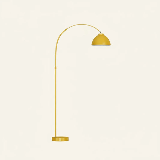 Matthieu Lampadaire Dôme Moderne Métal Bordeaux Jaune Salon - Nüma Lighting