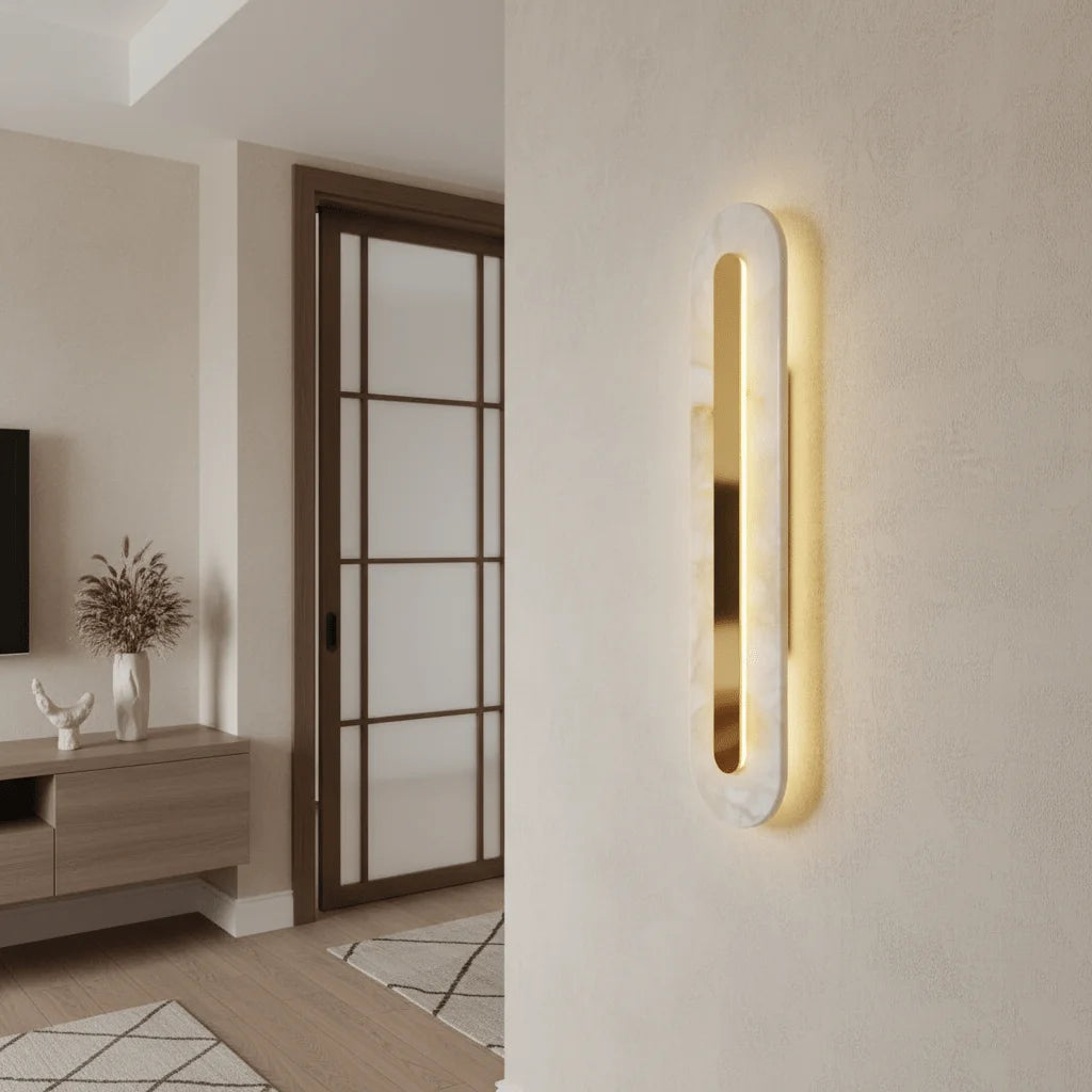 Zlatan Applique Murale Ronde en Albâtre - Nüma Lighting